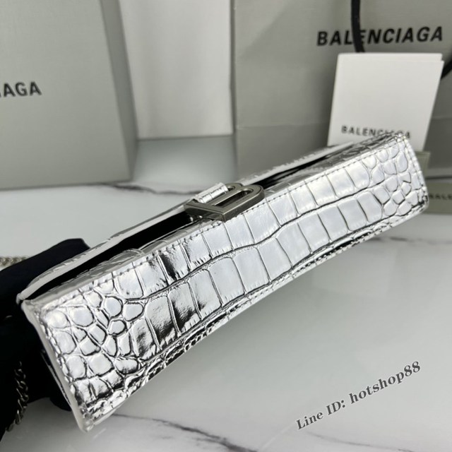 Balenciaga專櫃爆款鱷魚紋牛皮女包鏈條包 巴黎世家經典沙漏鏈條斜挎包 fyj1048